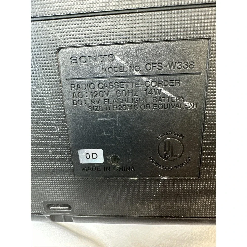 Sony Radio Cassette FS-W318 Boom Box Vintage  Partially Working* or for Parts